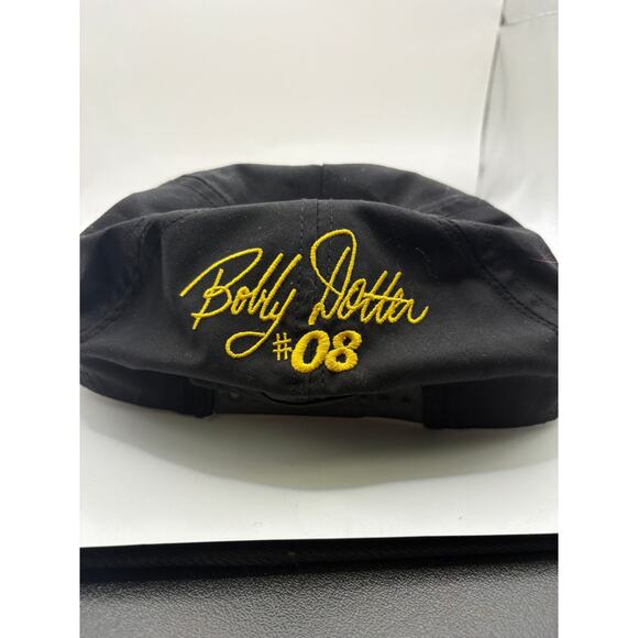 VINTAGE 90s NASCAR Bobby Dotter 08 Dewalt Racing Hat Cap Snapback Black Yellow - Picture 4 of 5